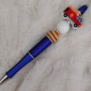 Fire Truck Themed Blue Pen